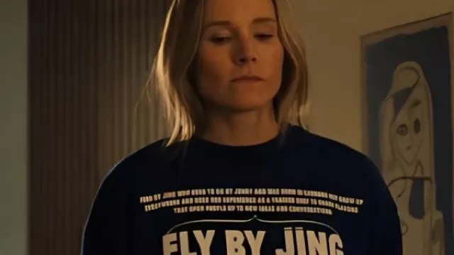Kristen Bell Nobody Wants This S02 “Fly By Jing” Sweatshirt worn by Joanne (Kristen Bell) as seen in Nobody Wants This (S02E01)