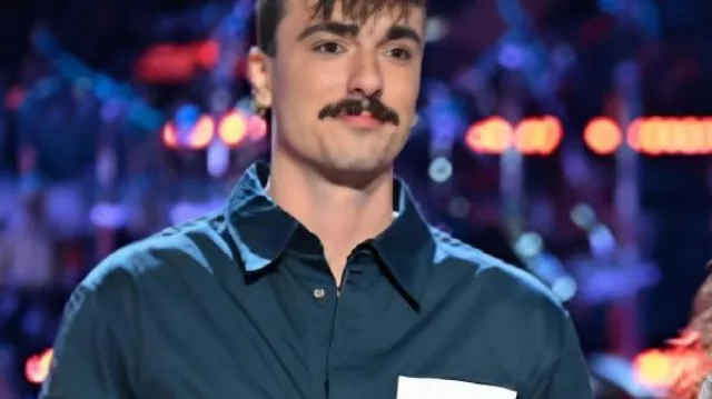 The Voice S28 Peyton Kyle Waist Tie Layered Shirt as seen in The Voice (S28)