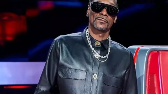 The Voice S28 Snoop Dogg Black Leather Jacket of Snoop Dogg in The Voice