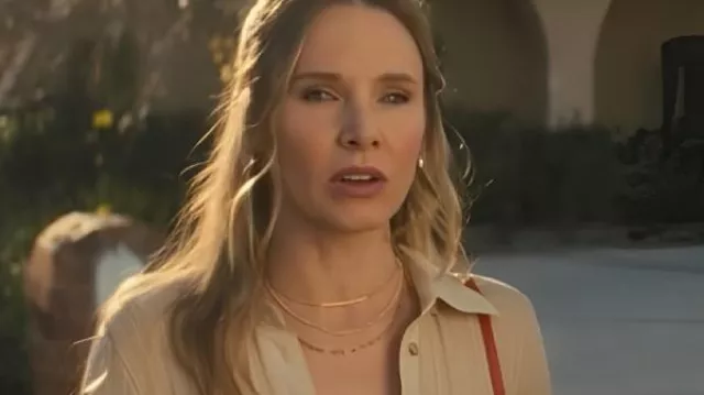 Nobody Wants This S2 Kristen Bell Polo Ribbed Top worn by Joanne (Kristen Bell) as seen in Nobody Wants This (S02E01)