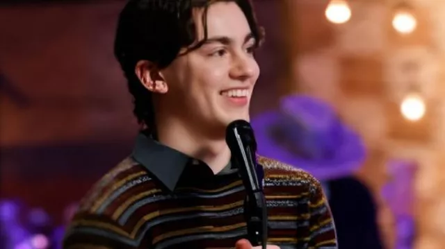The Voice S28 Jack Austin Striped Jacquard Sweater as seen in The Voice (S28)