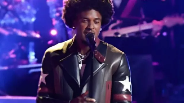 The Voice S28 Kenny Iko Leather Jacket as seen in The Voice (S28)