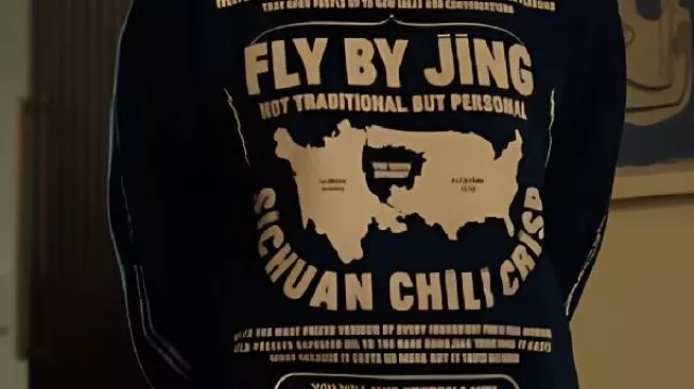 “Fly By Jing” Blue Sweatshirt worn by Joanne (Kristen Bell) in Nobody Wants This
