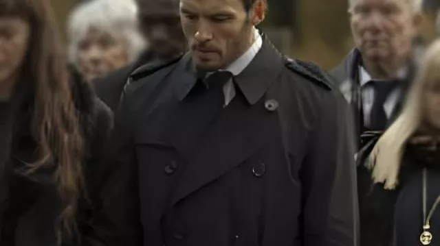 Sam Claflin Lazarus Black Trench Coat worn by (Sam Claflin) in Lazarus