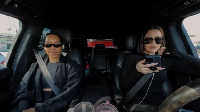 Gafas de sol ovaladas Saint Laurent SL 557 Shade usadas por Malika Haqq como se ve en The Kardashians (S07E01)