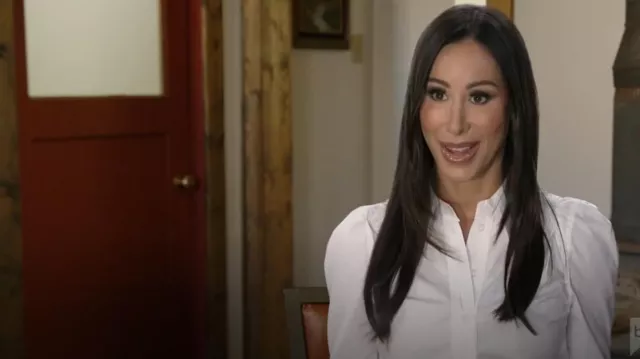 Smythe Box Pleat Shirt worn by Angie Katsanevas as seen in Wife Swap: The Real Housewives Edition (S01E01)