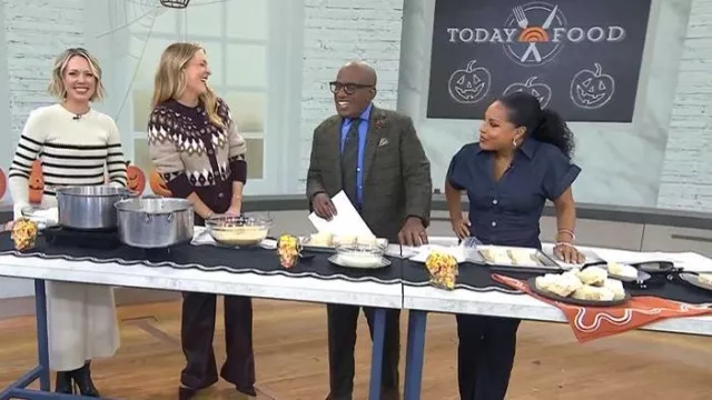 Veronica Beard Christina Fair Isle Cardigan usado por Sarah Fennel como se ve en Today el 28 de octubre de 2025