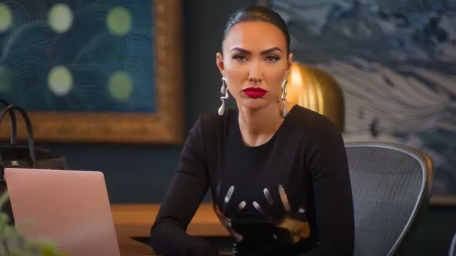 Vestido midi de manga larga con estampado de mano de área usado por Breana Tiesi como se ve en Selling Sunset (S09E01)