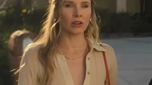 Kristen Bell Nobody Wants This S02 Ribbed Polo Top worn by Joanne (Kristen Bell) in Nobody Wants This (S02)