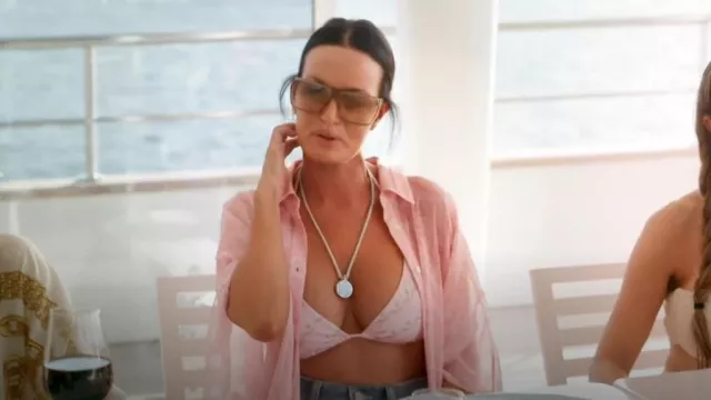 Versace Printed Bikini Top worn by Lisa Barlow as seen in The Real Housewives of Salt Lake City (S06E07)