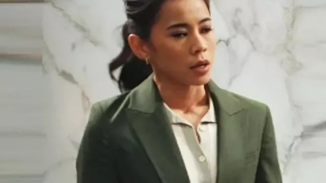 Matlock S02 Sarah Franklin Green Blazer worn by Sarah Franklin (Leah Lewis) as seen in Matlock (S02)