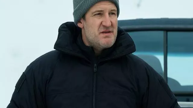 The Last Frontier 2025 Jason Clarke Black Jacket of in The Last Frontier (S01) worn by Frank Remnick (Jason Clarke) The Last Frontier (S01E00)