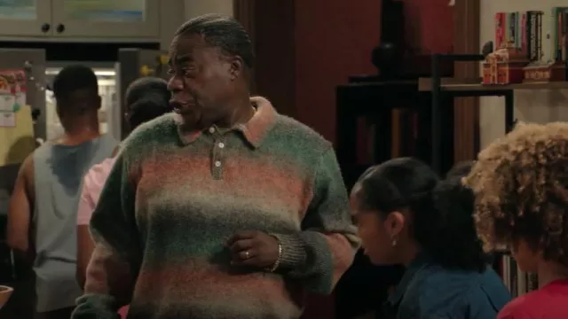 Theory Kith Gradient Harmon Rugby Pullover Sweater porté par Francois (Tracy Morgan) comme on le voit dans Crutch (S01E05)