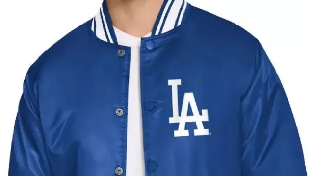 LA Dodgers Home Plate Printed Satin Varsity Jacket in BEST MOMENTS from the Dodgers 2025 World Series parade ???? (Key players deliver awesome speeches!)