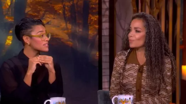 Robe chemise en tricot Alemais Stephanie portée par Sunny Hostin comme on le voit dans The View le 31 octobre 2025