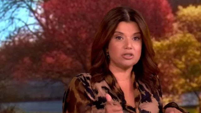 Jennifer Miller Pyrite Drop Earrings portée par Ana Navarro comme on le voit dans The View le 3 novembre 2025