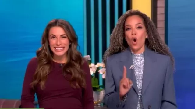 Veronica Beard Theodora Ruched Midi Dress worn by Sunny Hostin as seen in The View on November 4, 2025