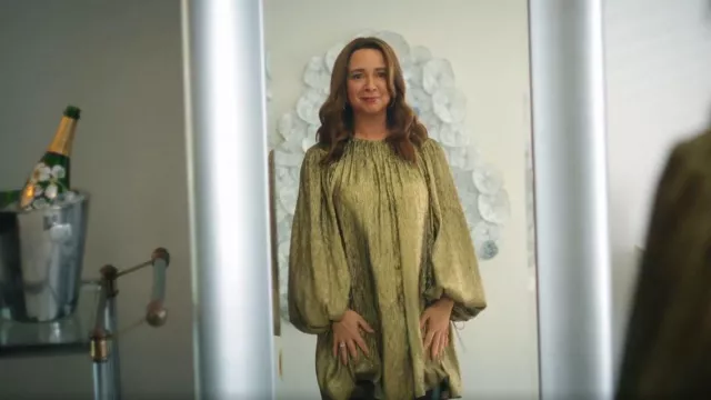 Chloe Silk Blend Lamé Minidress worn by Molly Novak (Maya Rudolph) as seen in Loot (S03E05)