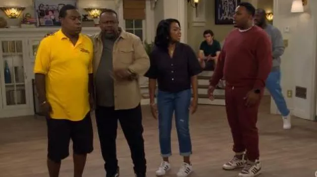 Cuts & Slices x Adidas Forum 84 High Pull Up Beloved worn by Marty Butler (Marcel Spears) as seen in The Neighborhood (S08E04)