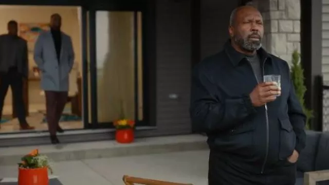 Michael Kors Lightweight Long Sleeve Zip Front Harrington Jacket worn by Chris Sandiford as seen in Hudson & Rex (S08E04)