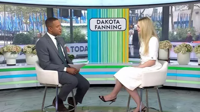 Aquazzura Tati Sandals 85mm worn by Dakota Fanning as seen in Today on November 5, 2025