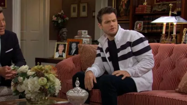Todd Snyder Striped Track Jacket worn by Kyle Abbott ( Michael Mealor) as seen in The Young and the Restless on November 6, 2025