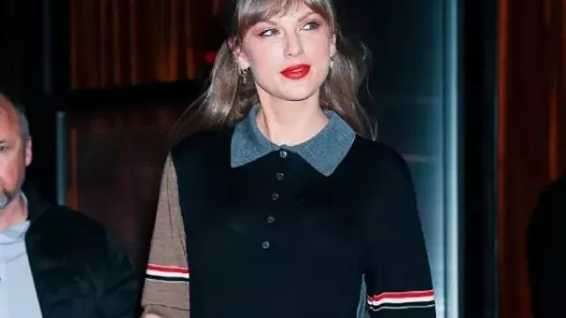 Taylor Swift NYC 2025 Polo Shirt of Taylor Swift in Taylor Swift - The Fate of Ophelia (Official Music Video)
