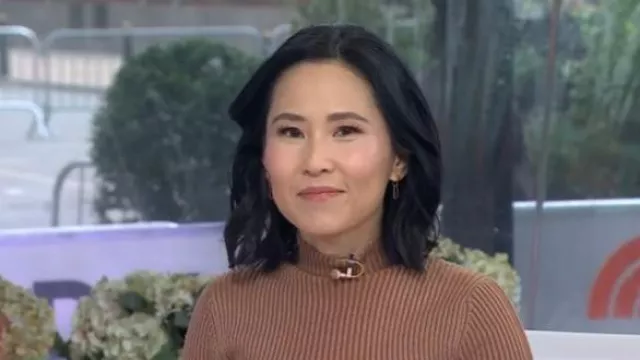 French Connection Simona Ribbed Dress worn by Vicky Nguyen as seen in Today on November 7, 2025