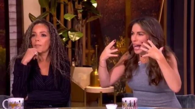 Ramy Brook Luciana Lace Maxi Sweater Dress portée par Alyssa Farah Griffin comme on le voit dans The View le 7 novembre 2025