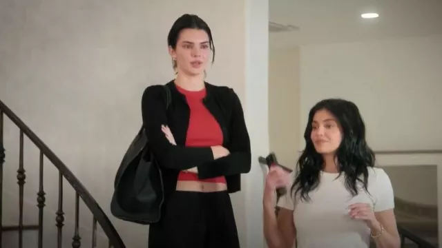 Levis Supersoft Crewneck Cardigan worn by Kendall Jenner as seen in The Kardashians (S07E02)