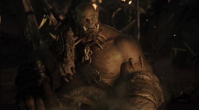 The mask of Orgrim doomhammer (Robert Kazinsky) in Warcraft : The beginning