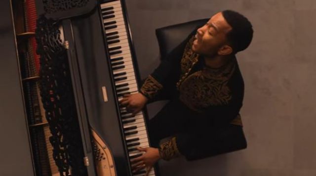 The jacket of John Legend in the clip of The Beauty and the Beast