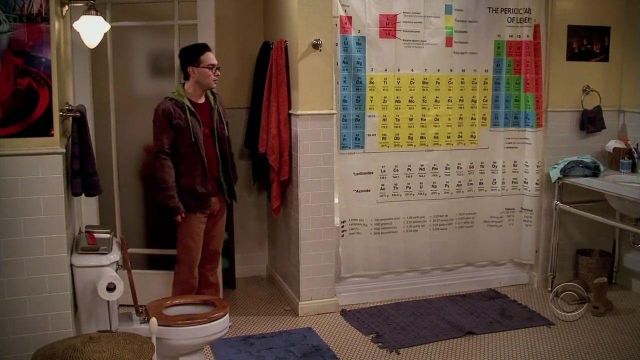 Periodic Table Shower Curtain as seen in The Big Bang Theory S01E01