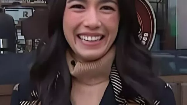 Check Coat worn by Emilie Ikeda as seen in The Today Show 2025