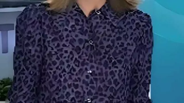 Chemise à imprimé léopard portée par Savannah Guthrie dans The Today Show 2025