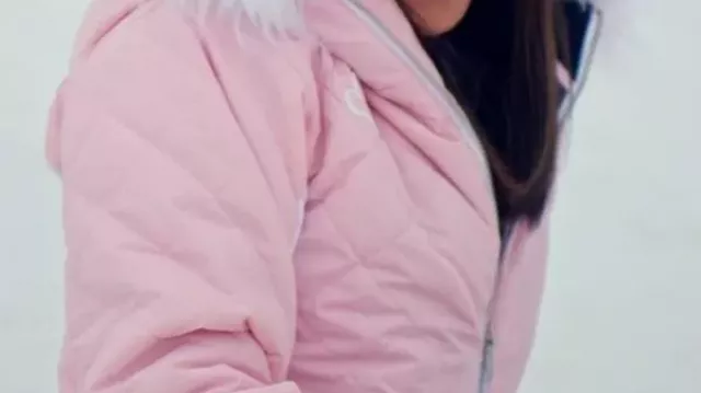 Finding Mr. Christmas S02 Janel Parrish Pink Snow Suit worn by (Janel Parrish) in Finding Mr. Christmas (S02)