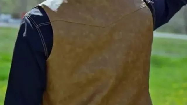 Finding Mr. Christmas 2025 Jonathan Bennett Leather Vest worn by Self - Host (Jonathan Bennett) in Finding Mr. Christmas (S02)