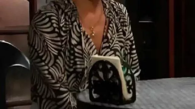 Leaf Printed Blouse worn by Sharon Collins (Sharon Case) in TV Series The Young And The Restless 2025