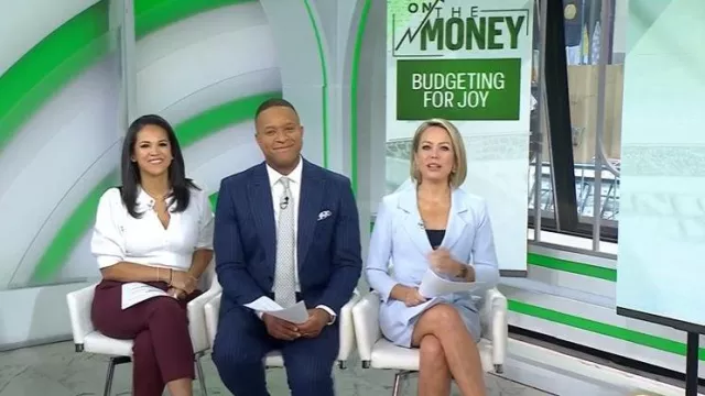 Top Veronica Beard Coralee porté par Laura Jarrett comme on le voit dans Today le 13 novembre 2025