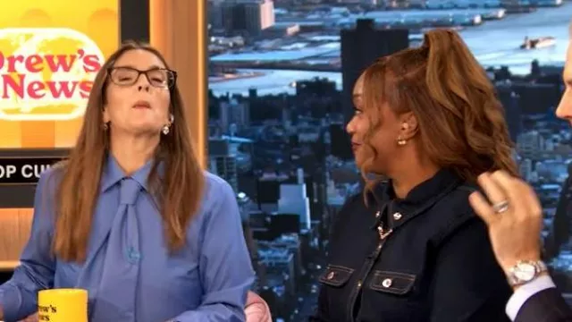 Retrofete Jorun Shirt worn by Sunny Anderson as seen in The Drew Barrymore Show on November 7, 2025