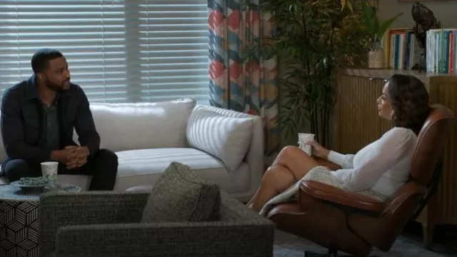 Falda de botón de tweed Toccin Kate llevada por la Dra. Nicole Dupree Richardson (Daphnée Duplaix) vista en Más allá de las puertas (S01E164)