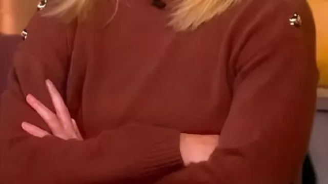 Shoulder Buttons Sweater worn by Self - Co-Host (Sara Haines) in The View