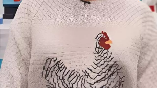 Pull brodé en poulet porté par Dylan Dreyer dans l’épisode complet : TODAY Show - 19 novembre