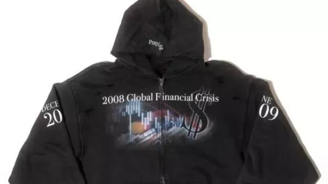 Sweat à capuche noir de la crise financière mondiale de 2008