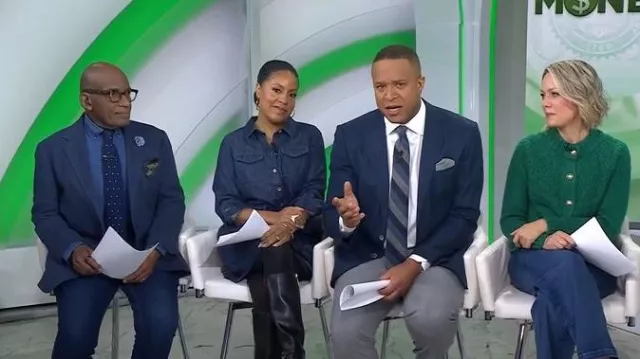 Cardigan Talbots Pointelle Mockneck porté par Dylan Dreyer tel que vu dans Today le 21 novembre 2025