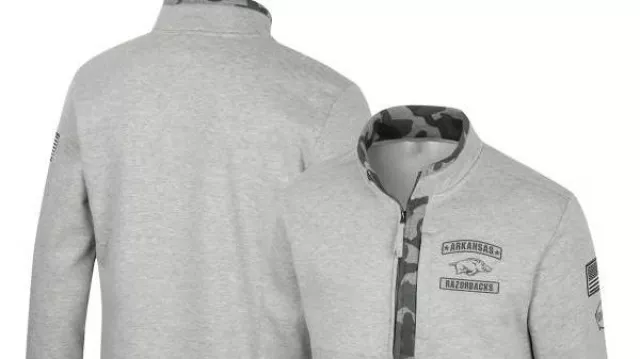 Veste d’appréciation militaire des Arkansas Razorbacks à fermeture arrière