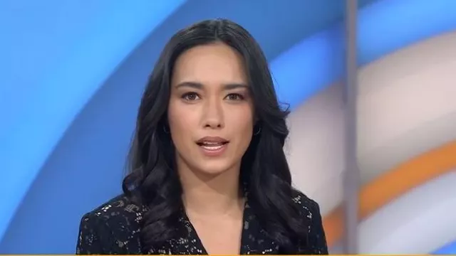 L'Agence Chamberlain Lace Blazer worn by Emilie Ikeda as seen in Today on November 24, 2025