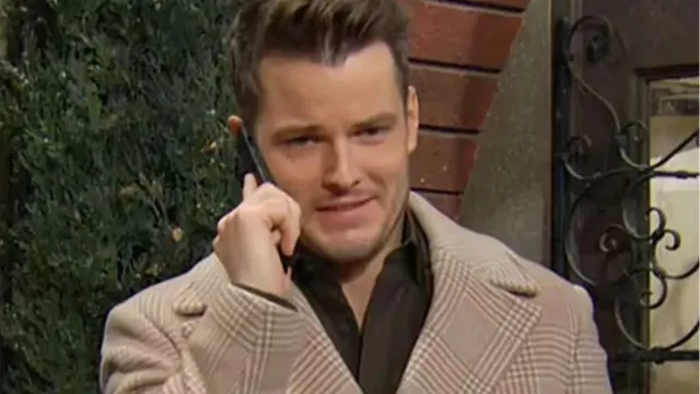 The Young And The Restless Kyle Abbott Checked Coat of Kyle Abbott (Michael Mealor) in The Young and the Restless