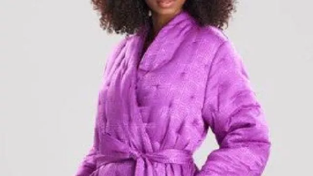 Purple Quilted Robe worn by Molly Novak (Maya Rudolph) as seen in Loot (S03E07)