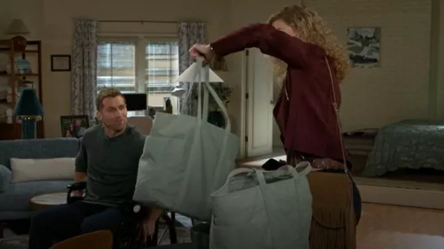 Zara Fringed Split Suede Mini Crossbody Bag worn by Jan Morgan (Jerri Tubbs) as seen in Beyond the Gates (S01E165)